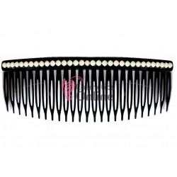 Pieptene din plastic BT016BB Negru pentru par sau Voal de Mireasa cu perle